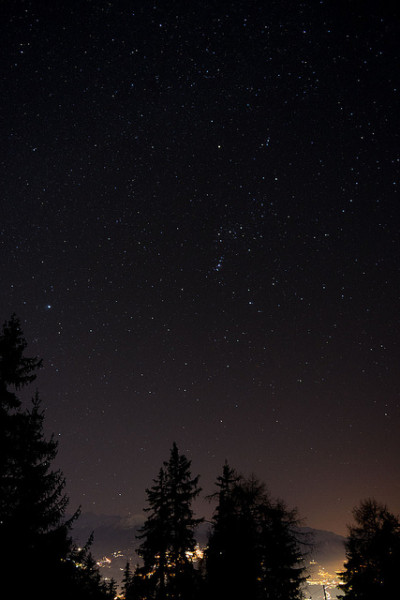 La constellation d'Orion. Photo prise à Arbaz (VS) le 10 février 2015. 15s f4