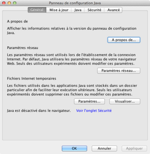 Préférences Java