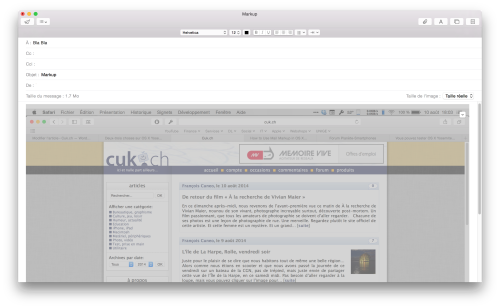 Une fois le média inséré dans la fenêtre de rédaction, il faudra aller chercher le menu contextuel, qui est, à vrai dire, assez bien planqué