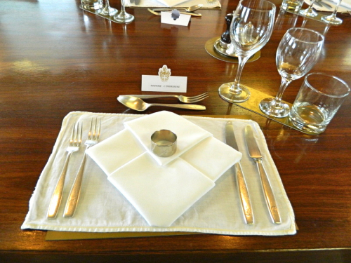 Couvert mise en place du dîner