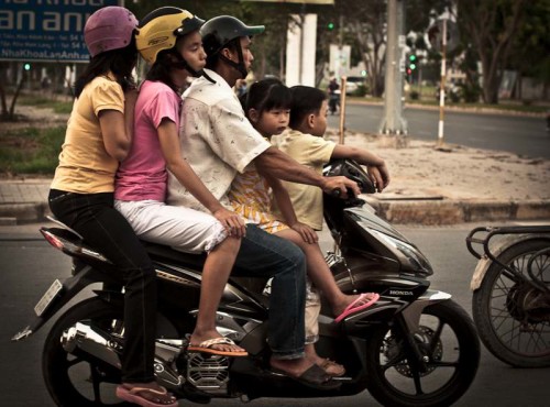 family-on-motorbike