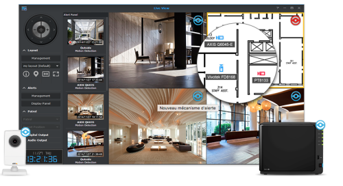 Affichage d'une carte du bâtiment (source synology)