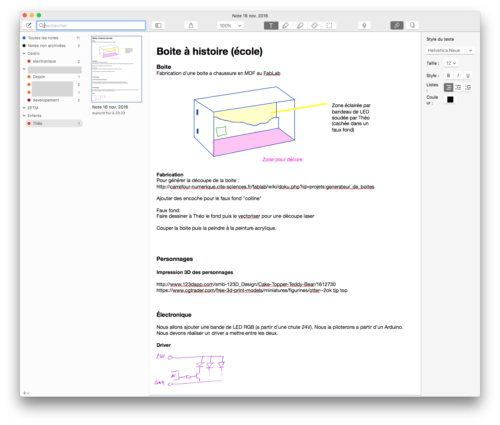 L'interface Mac de Notability