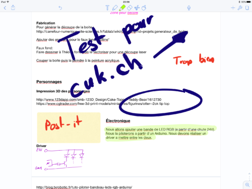 Un petit test pour cuk. Nos notes deviennent des vrais cahiers de labo...